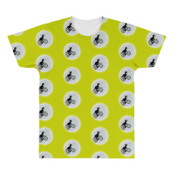 Dinosaur Riding A Bike To The Moon All Over Men's T-shirt | Artistshot