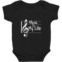 Music Is My Life Musical Note Baby Bodysuit | Artistshot