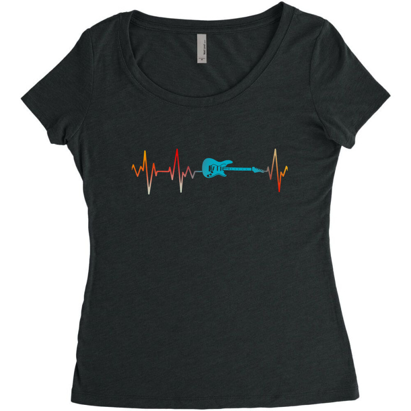 Guitar Heartbeat Women's Triblend Scoop T-shirt by jurdex Tees | Artistshot