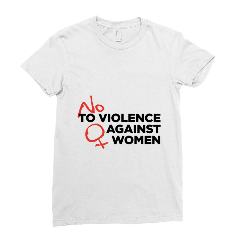 No Violence Against Women's Ladies Fitted T-Shirt by saterseim | Artistshot