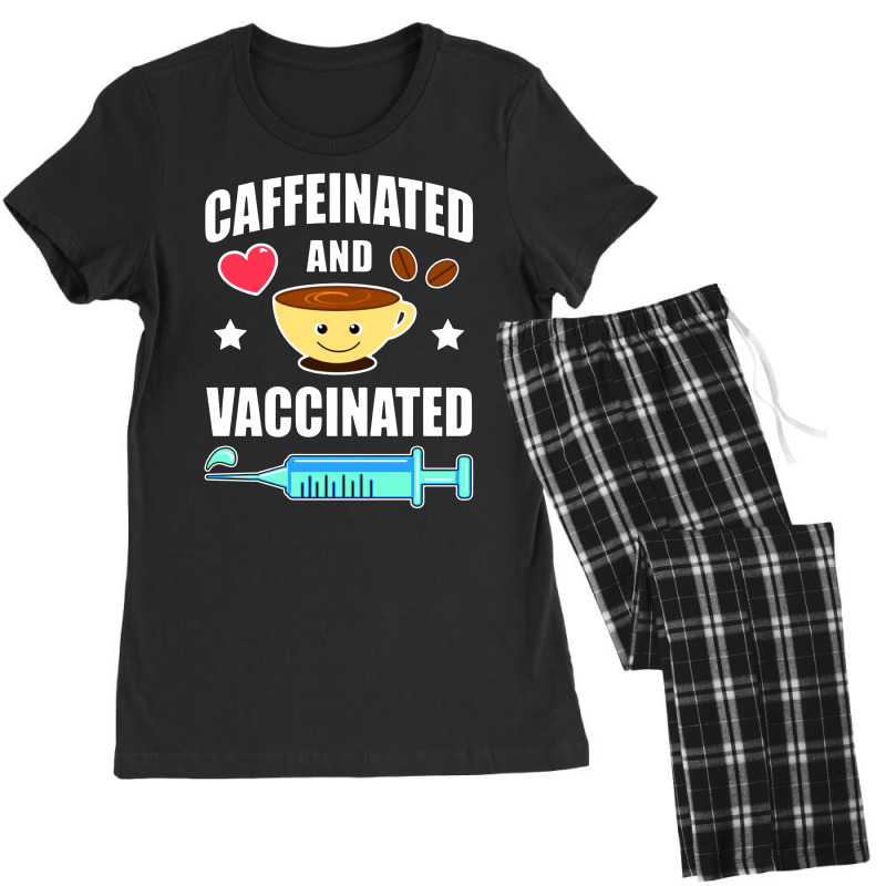 Coffee Lover Caffeinated And Vaccinated Women's Pajamas Set by jurdex Tees | Artistshot