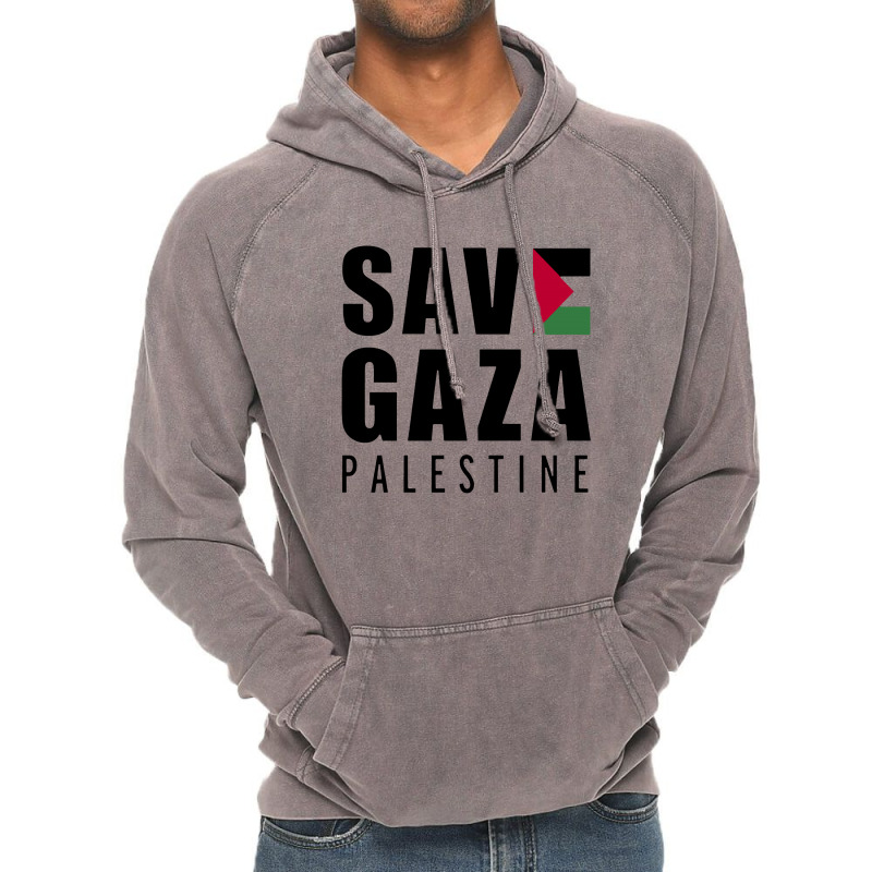 Save Gaza Quote Vintage Hoodie by atereabag | Artistshot