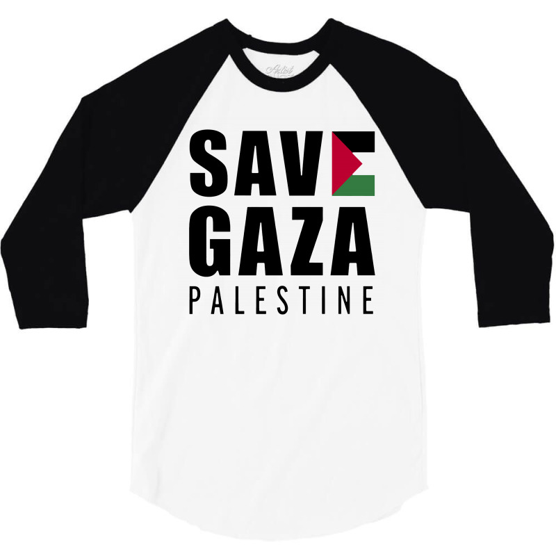 Save Gaza Quote 3/4 Sleeve Shirt by atereabag | Artistshot