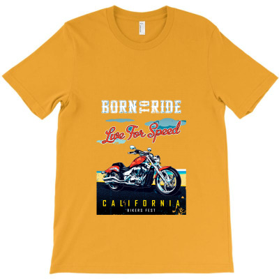 Motorcycle Born To Ride Motorcycle Custom Bikers T-shirt Designed By Arnaldo Da Silva Tagarro