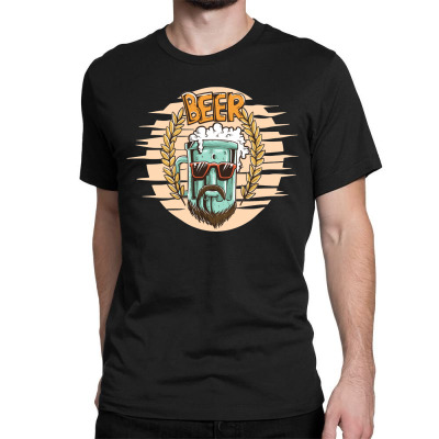 Cool Beer Illustration Classic T-shirt Designed By Jackquelywestday