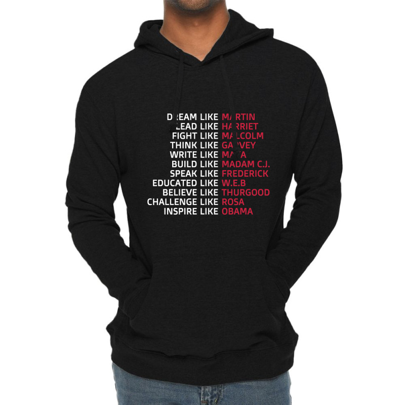 Dream Like Martin Lead Like Harriet Black Pride Lightweight Hoodie | Artistshot