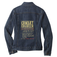 Combat Engineer Dictionary Term Ladies Denim Jacket | Artistshot