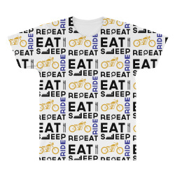 Eat Sleep Ride Repeat All Over Men's T-shirt | Artistshot