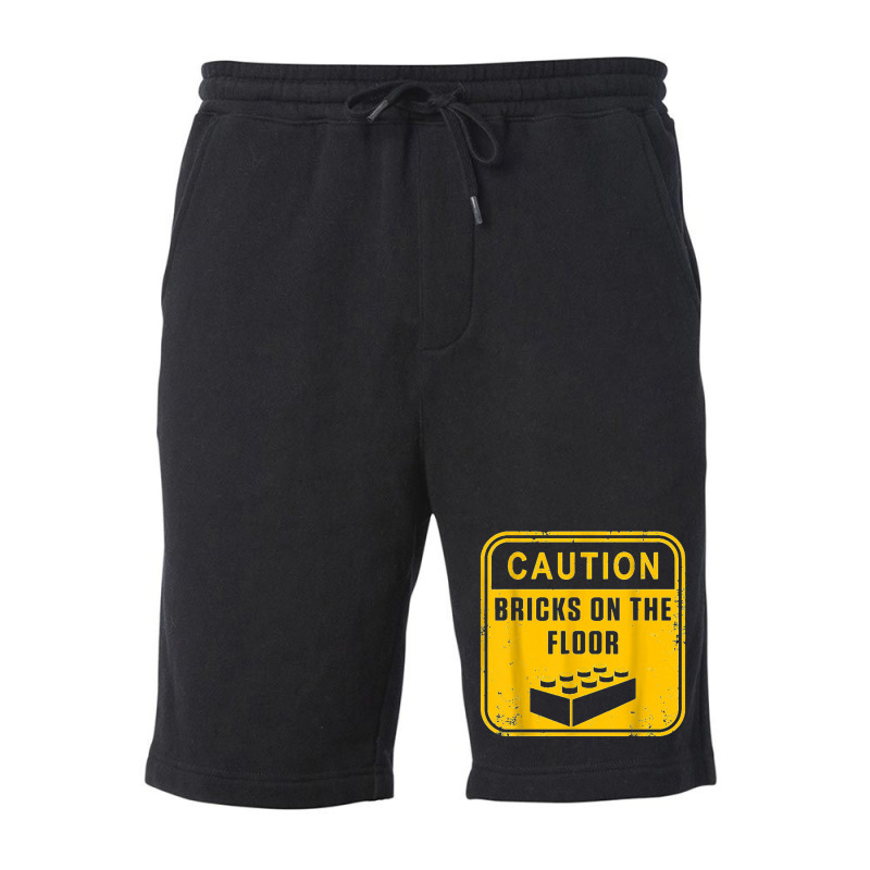 Caution Bricks On Floor Master Builder Building Blocks Fleece Short by saterseim | Artistshot