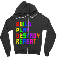 Build Play Destroy Building Blocks Master Builder Engineer Zipper Hoodie | Artistshot