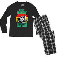 Best Truckin' Dad Ever Retro Trucker Dad Funny Men's Long Sleeve Pajama Set | Artistshot