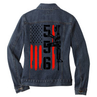 Ar 15 American Flag   Ar15 Rifle Sling Ladies Denim Jacket | Artistshot