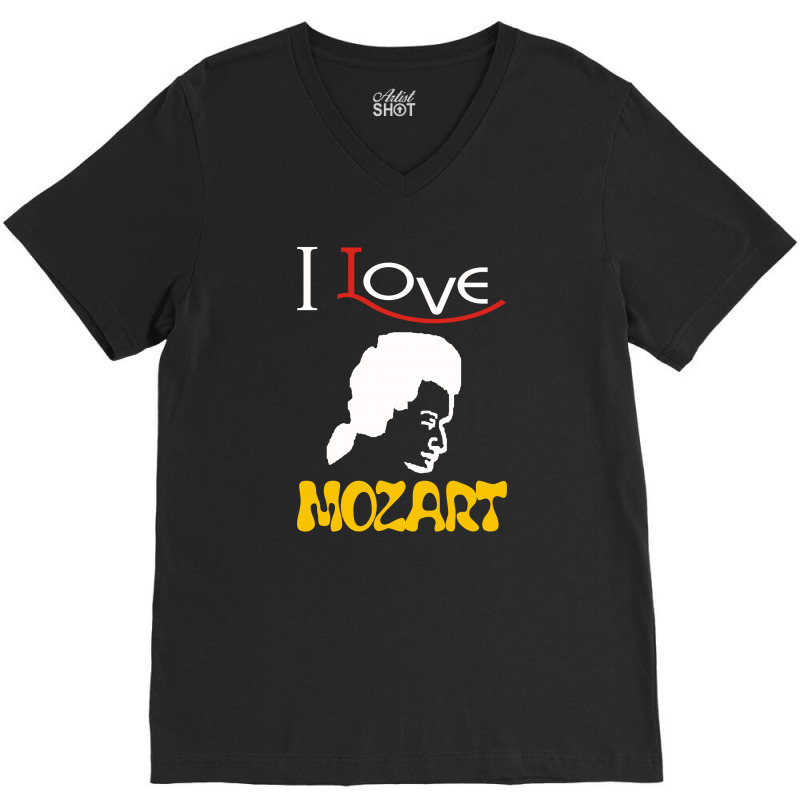 I Love Mozart V-neck Tee | Artistshot