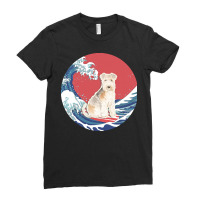 Lakeland Terrier T  Shirt Lakeland Terrier Gifts   Ocean Waves Surfing Ladies Fitted T-shirt | Artistshot