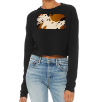 Cowhide Black And Light Brown Brushstroke Cropped Sweater | Artistshot