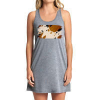 Cowhide Black And Light Brown Brushstroke Tank Dress | Artistshot