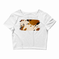 Cowhide Black And Light Brown Brushstroke Crop Top | Artistshot