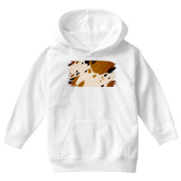 Cowhide Black And Light Brown Brushstroke Youth Hoodie | Artistshot