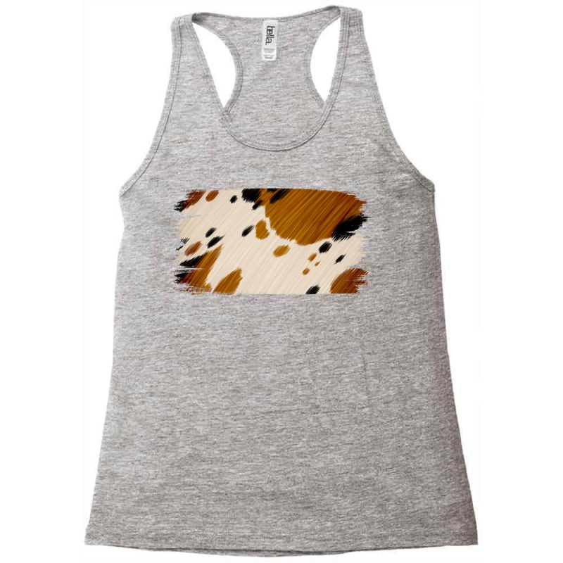 Cowhide Black And Light Brown Brushstroke Racerback Tank | Artistshot