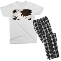 Cowhide Black And White Brush Strokes Background Men's T-shirt Pajama Set | Artistshot