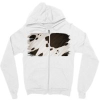 Cowhide Black And White Brush Strokes Background Zipper Hoodie | Artistshot