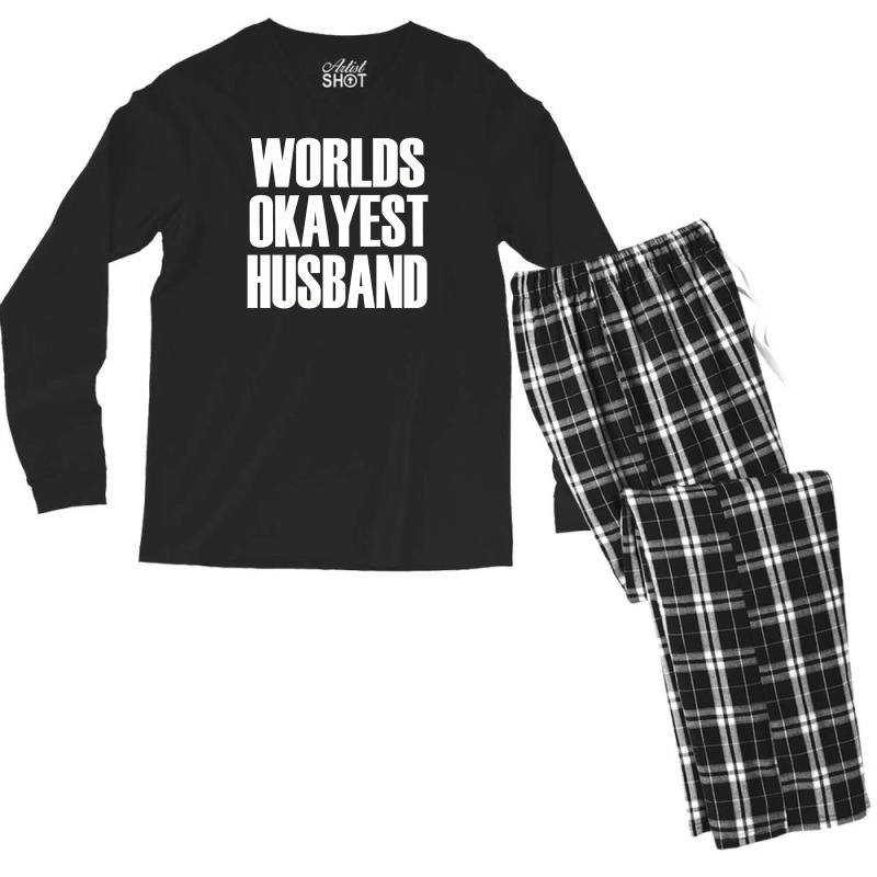 Worlds Okayest Husband Men's Long Sleeve Pajama Set | Artistshot