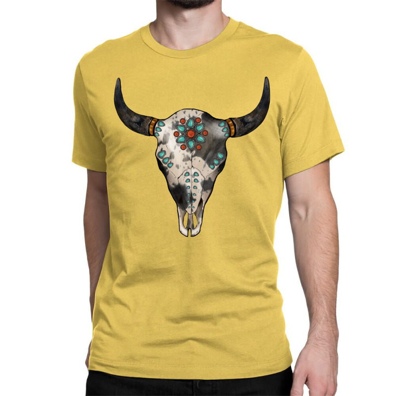 Cowhide Bull Skull Classic T-shirt | Artistshot