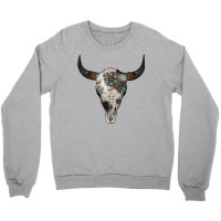 Cowhide Bull Skull Crewneck Sweatshirt | Artistshot