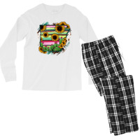 Arkansas Map Sunflower Cactus Serape Men's Long Sleeve Pajama Set | Artistshot