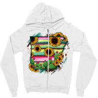 Arkansas Map Sunflower Cactus Serape Zipper Hoodie | Artistshot