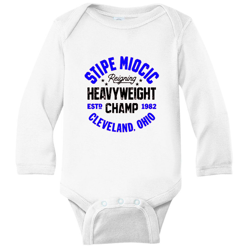 Stipe Miocic   Heavyweight Champ Long Sleeve Baby Bodysuit by saterseim | Artistshot