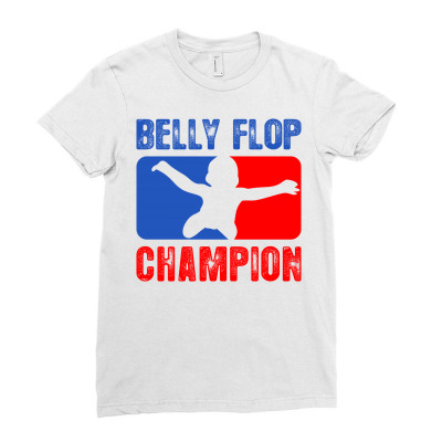 Belly Flop Champion Parody Ladies Fitted T-shirt Designed By Slimrudebwoy