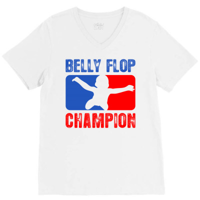 Belly Flop Champion Parody V-neck Tee Designed By Slimrudebwoy