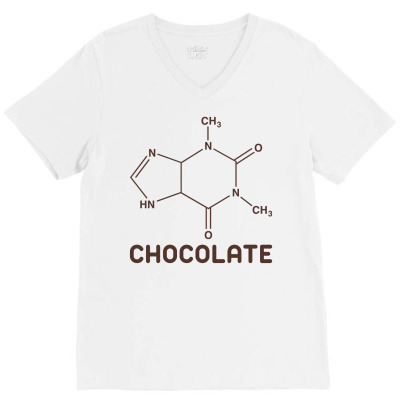 Chocolate Molecule V-neck Tee Designed By Cosby