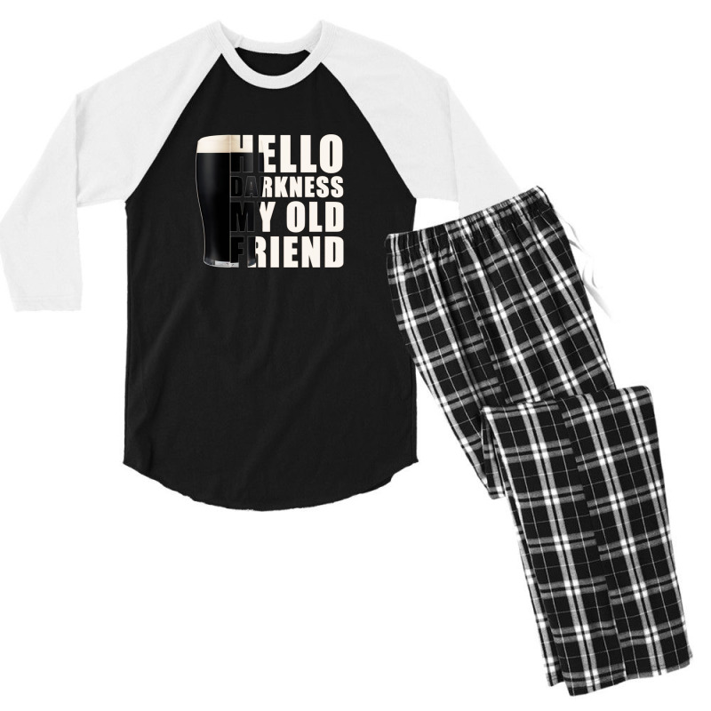 Guinness Beer Hello Darkness My Old Friend Men's 3/4 Sleeve Pajama Set | Artistshot