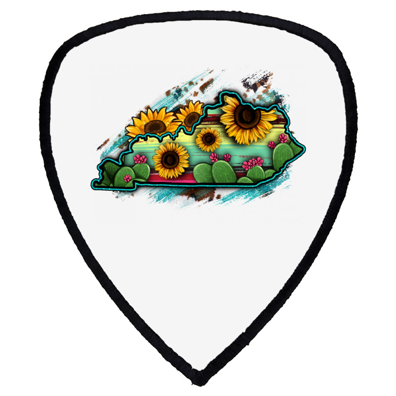 Kentucky Map Sunflower Cactus Serape Shield S Patch | Artistshot