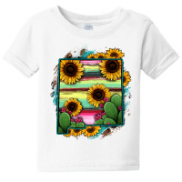 New Mexico Map Sunflower Cactus Serape Baby Tee | Artistshot