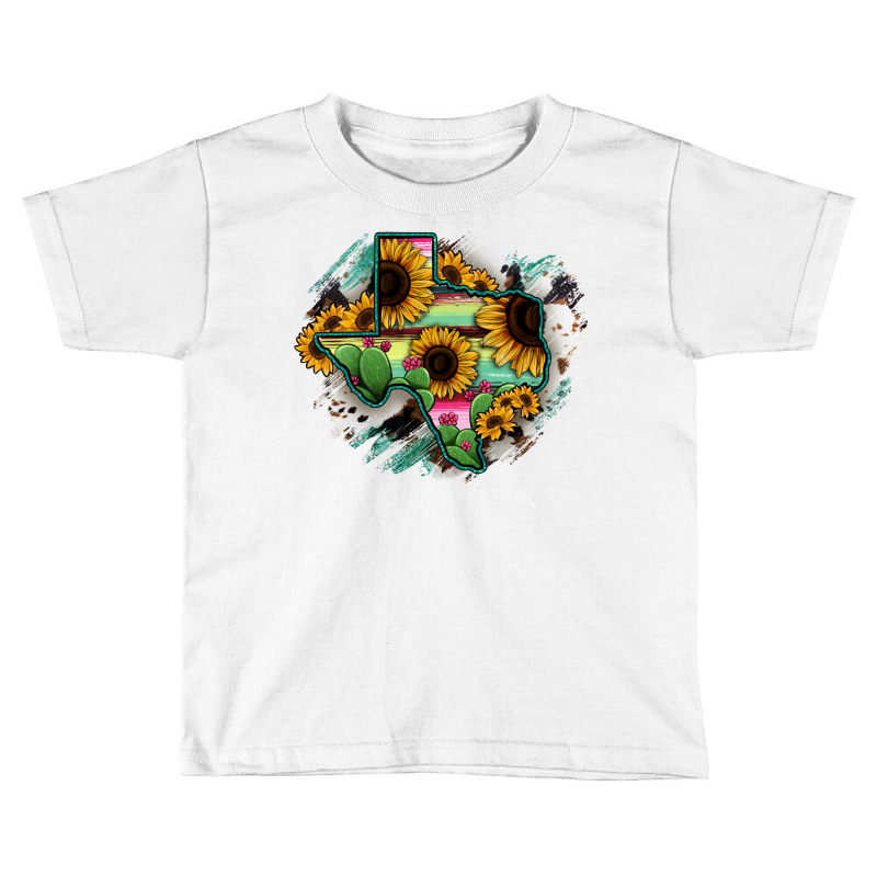 Texas Map Sunflower Cactus Serape Toddler T-shirt | Artistshot