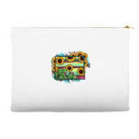 Wyoming Map Sunflower Cactus Serape Accessory Pouches | Artistshot