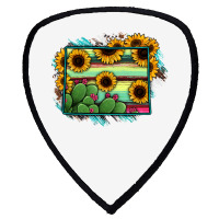 Wyoming Map Sunflower Cactus Serape Shield S Patch | Artistshot