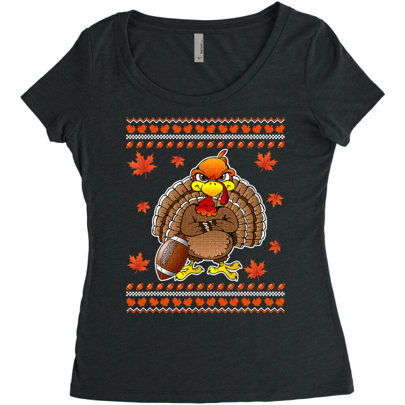 Football Turkey Football Thankful Thanksgiving Christmas Funny 404 Women's Triblend Scoop T-shirt by hopelessoon | Artistshot