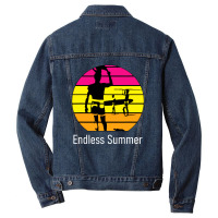 Satellite Beach Florida Palm Tree Island Men Denim Jacket | Artistshot