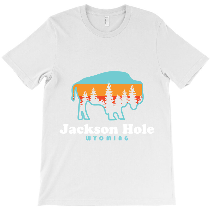 Jackson Hole Wyoming Bison Mountains Retro Pullover T-shirt | Artistshot