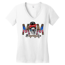 mom life america mom Women's V-Neck T-Shirt | Artistshot