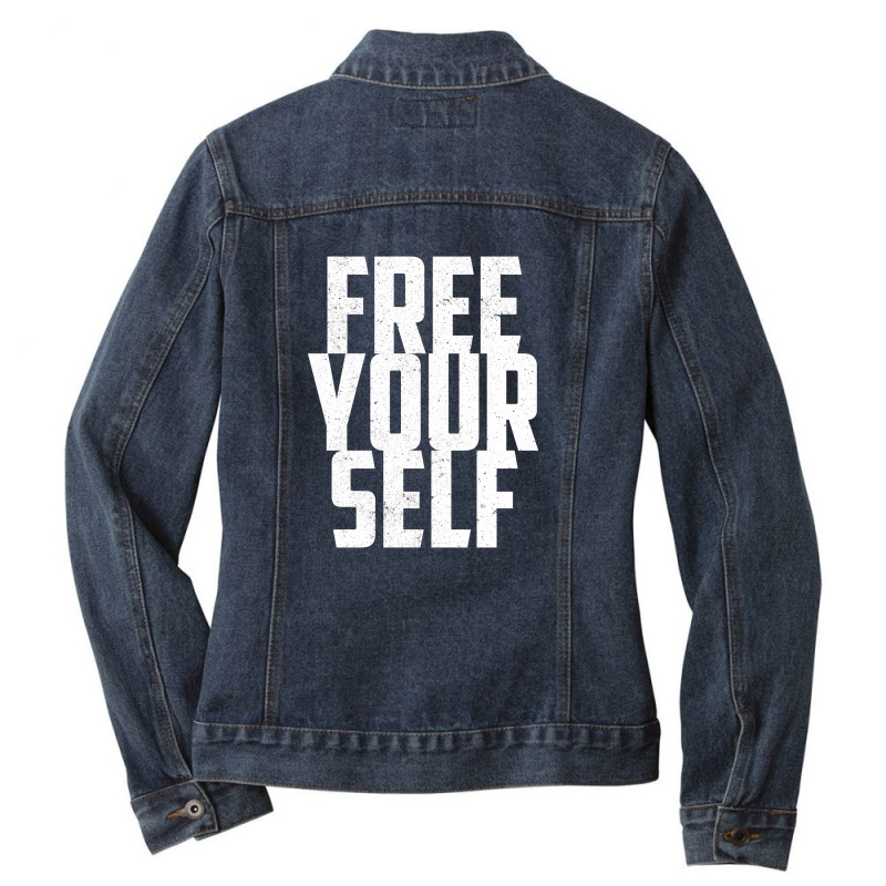 Free Yourself Ladies Denim Jacket by dev18 | Artistshot