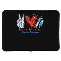 Peace Love Cure Diabetes Awareness T  Shirt Peace Love Cure Diabetes A Rectangle Patch | Artistshot