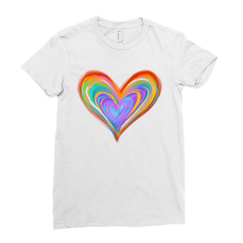 Watercolor Pride Heart Ladies Fitted T-Shirt by Jasminsmagicworld | Artistshot