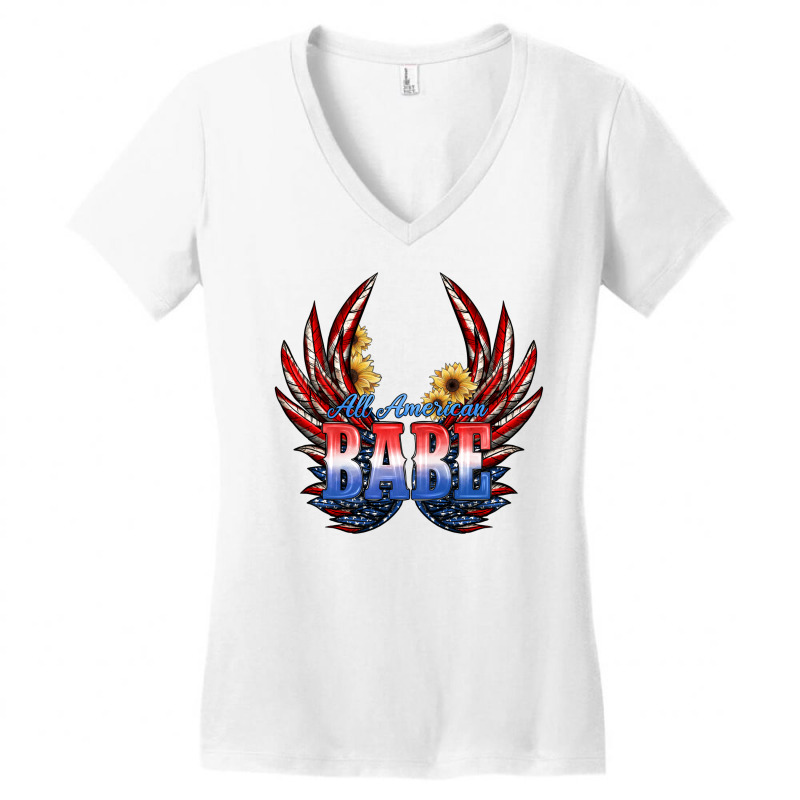 All America Babe Women's V-Neck T-Shirt by JahusDesignShop | Artistshot