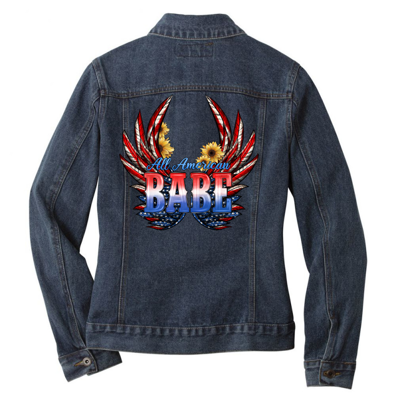 All America Babe Ladies Denim Jacket by JahusDesignShop | Artistshot