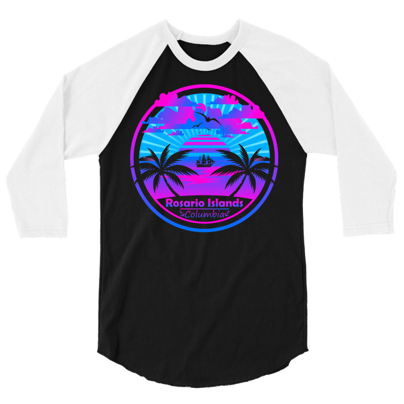 Rosario Islands T  Shirt Rosario Islands Beach Colombia, Palm Trees Su 3/4 Sleeve Shirt by partyguess | Artistshot